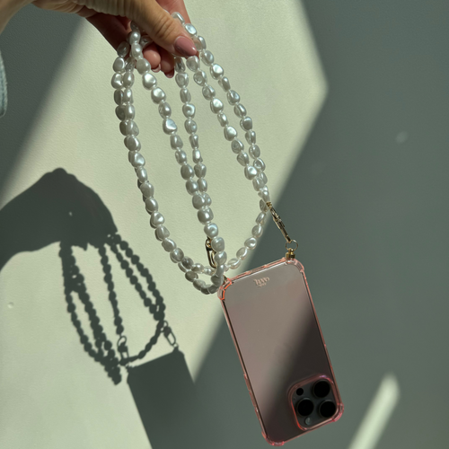 xoxo Wildhearts - iPhone 12 - Pearlfection Cord Case Pink - Long Cord