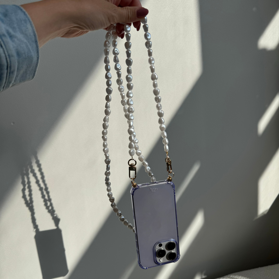 xoxo Wildhearts - iPhone 15 - Pearlfection Cord Case Purple - Long Cord