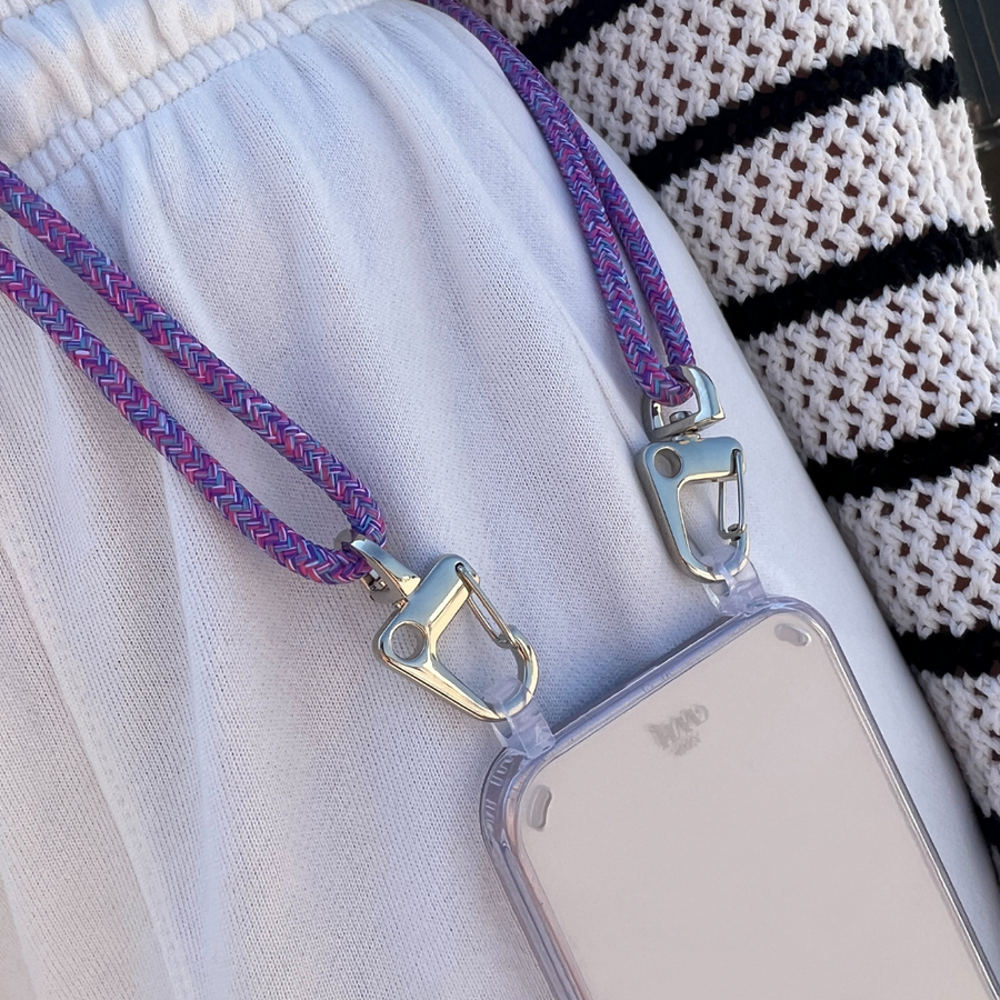 xoxo Wildhearts - iPhone 15 Plus - Purple Fever Transparant Cord Case