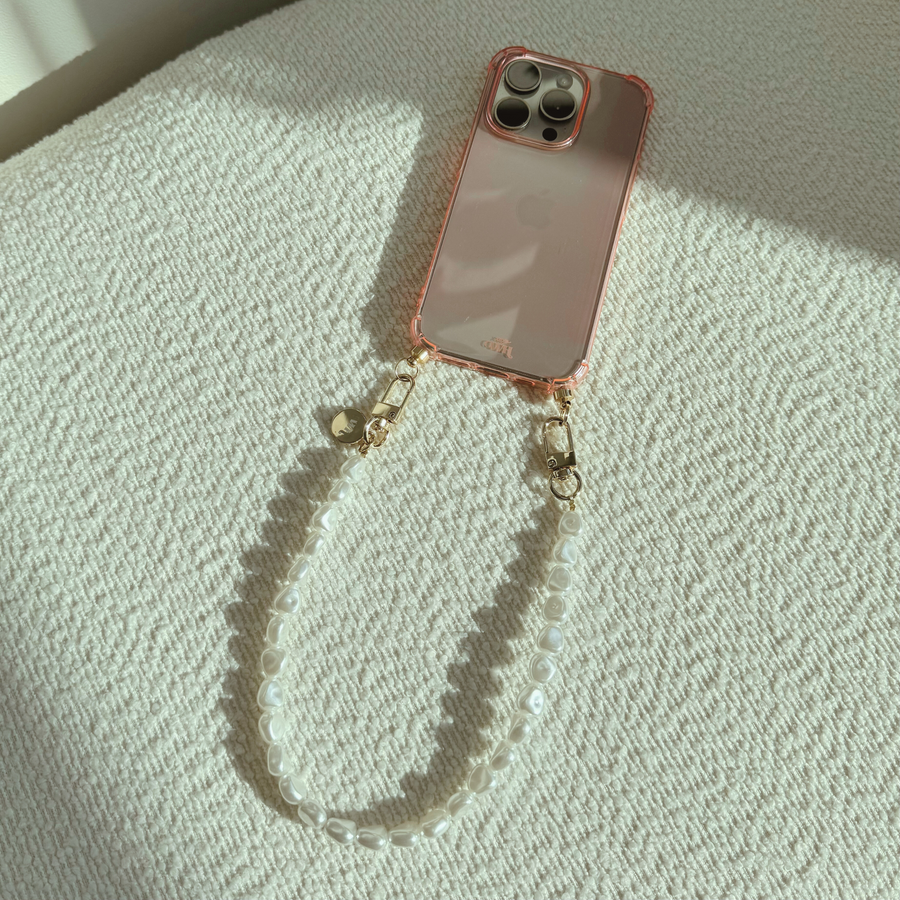 xoxo Wildhearts - iPhone 15 Pro Max - Pearlfection Cord Case Pink - Short Cord