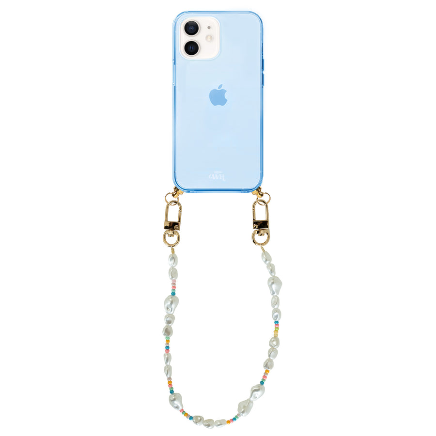 xoxo Wildhearts - iPhone 12 - Beachy Vibes Cord Case Blue - Short Cord