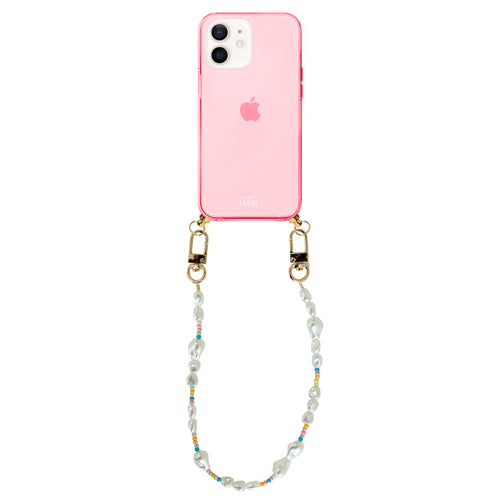 xoxo Wildhearts - iPhone 12 - Beachy Vibes Cord Case Pink - Short Cord