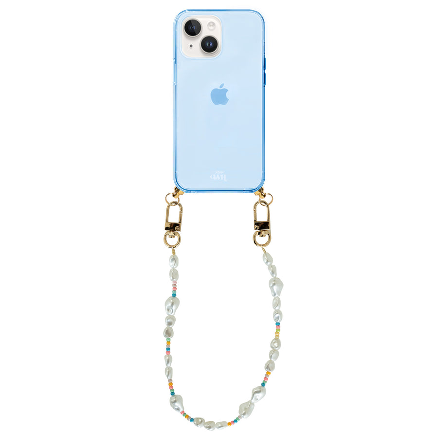 xoxo Wildhearts - iPhone 14 - Beachy Vibes Cord Case Blue - Short Cord