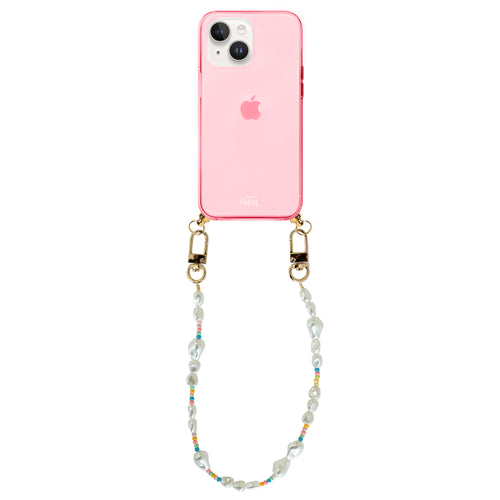 xoxo Wildhearts - iPhone 15 - Beachy Vibes Cord Case Pink - Short Cord