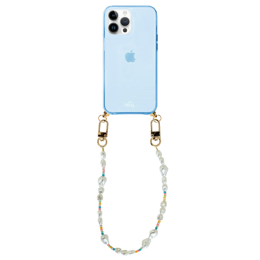 xoxo Wildhearts - iPhone 14 Pro - Beachy Vibes Cord Case Blue - Short Cord