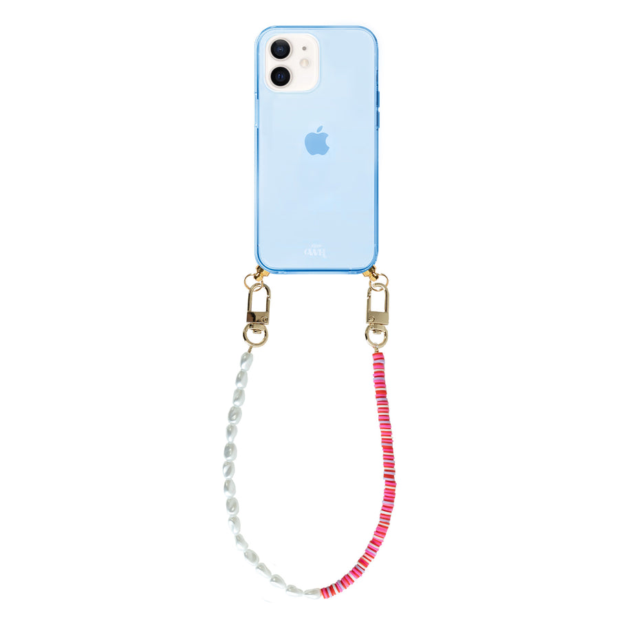 xoxo Wildhearts - iPhone 12 - Island Girl Cord Case Blue - Short Cord