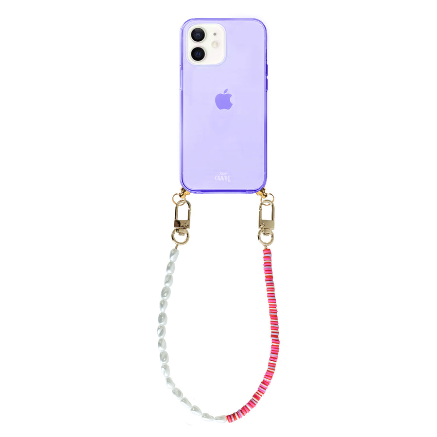 xoxo Wildhearts - iPhone 12 - Island Girl Cord Case Purple - Short Cord