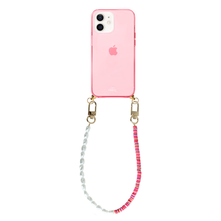 xoxo Wildhearts - iPhone 12 - Island Girl Cord Case Pink - Short Cord
