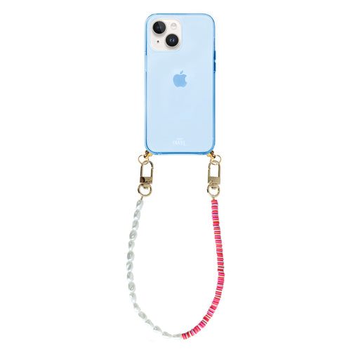 xoxo Wildhearts - iPhone 14 - Island Girl Cord Case Blue - Short Cord