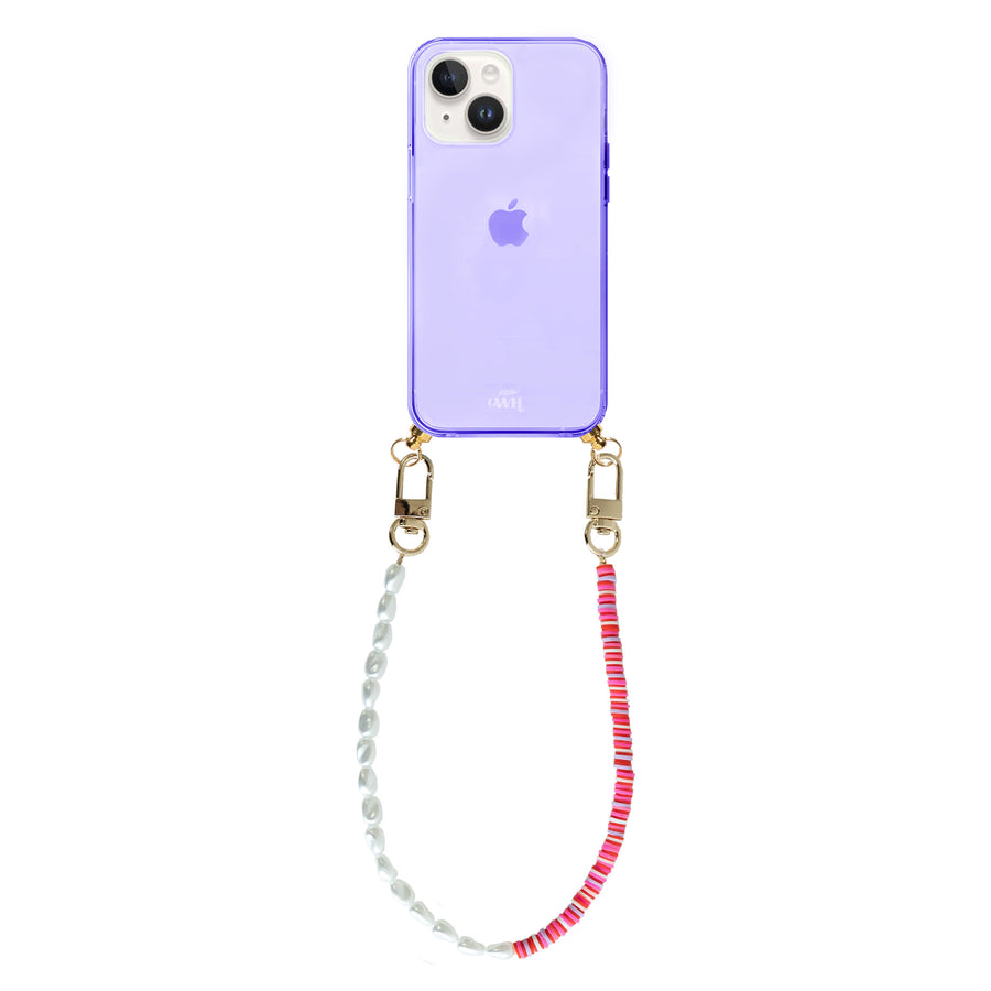 xoxo Wildhearts - iPhone 14 - Island Girl Cord Case Purple - Short Cord