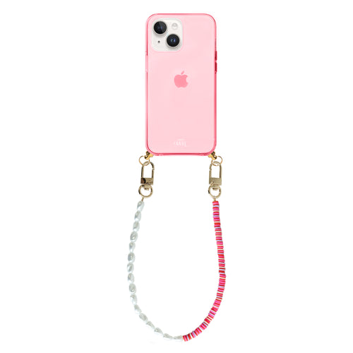 xoxo Wildhearts - iPhone 14 - Island Girl Cord Case Pink - Short Cord