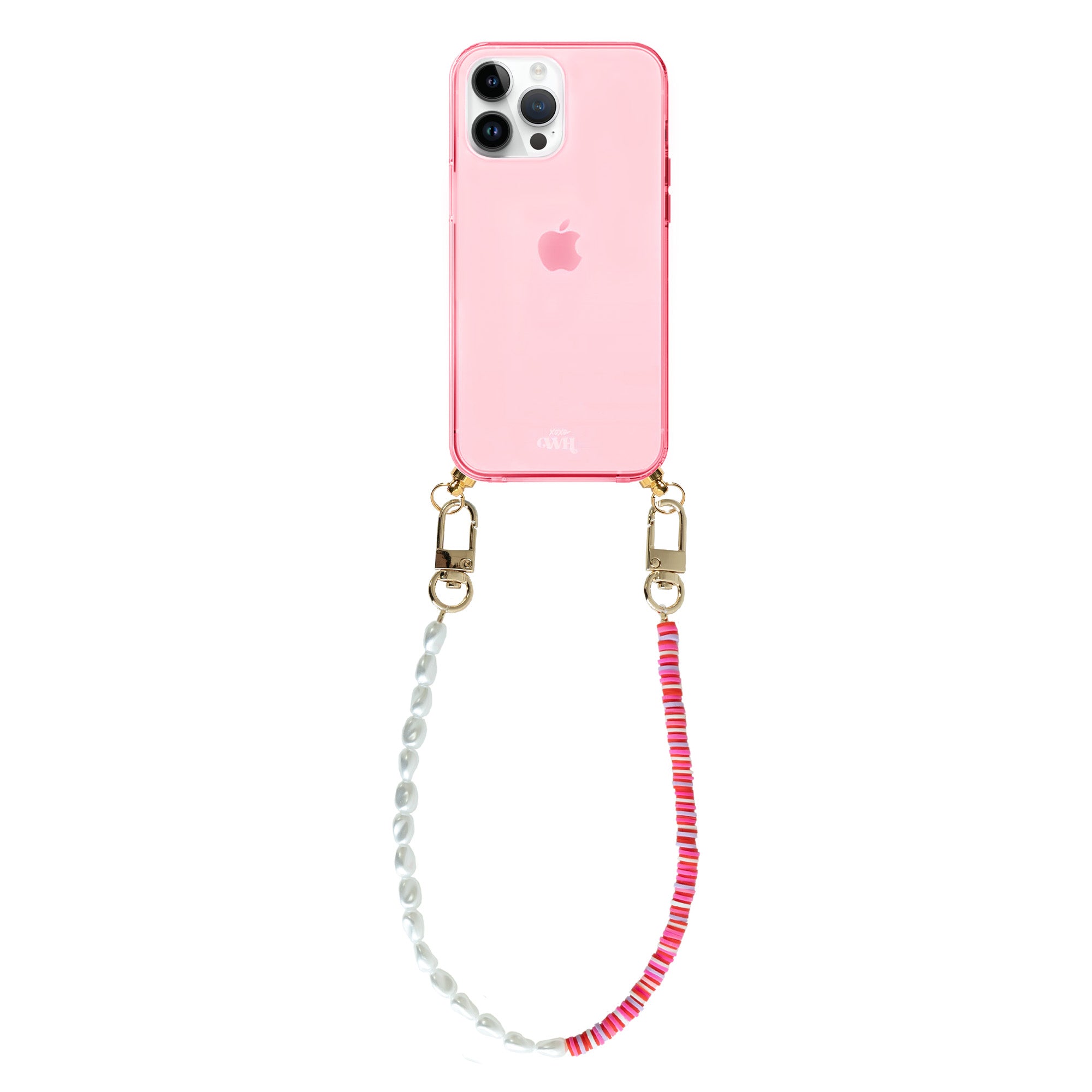 xoxo Wildhearts - iPhone 15 Pro - Island Girl Cord Case Pink - Short Cord
