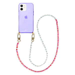 xoxo Wildhearts - iPhone 12 - Island Girl Cord Case Purple - Long Cord