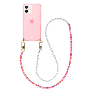 xoxo Wildhearts - iPhone 12 - Island Girl Cord Case Pink - Long Cord