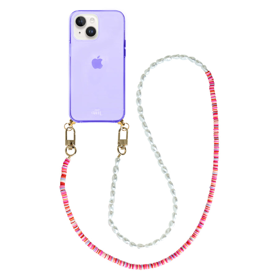 xoxo Wildhearts - iPhone 15 - Island Girl Cord Case Purple - Long Cord