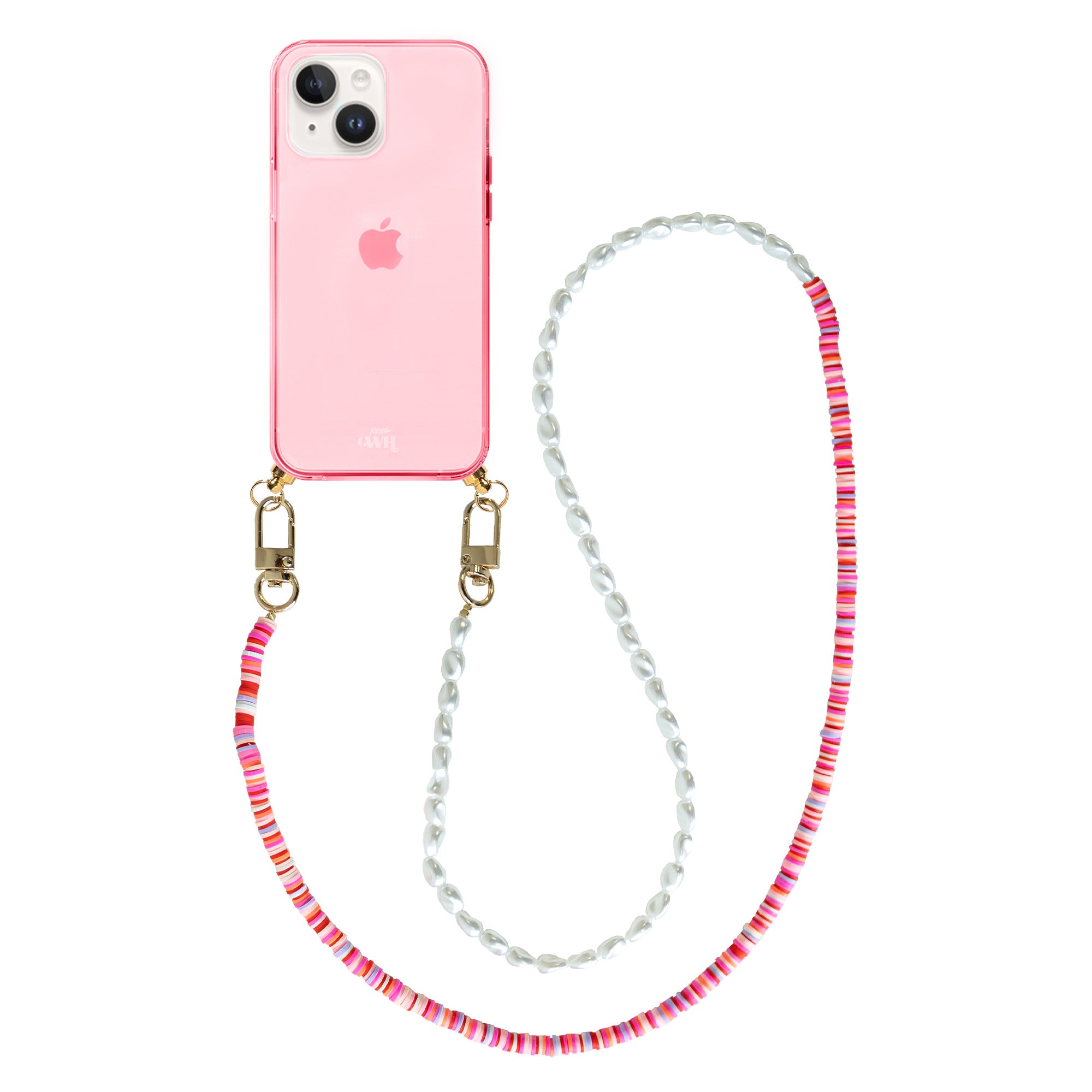 xoxo Wildhearts - iPhone 15 - Island Girl Cord Case Pink - Long Cord
