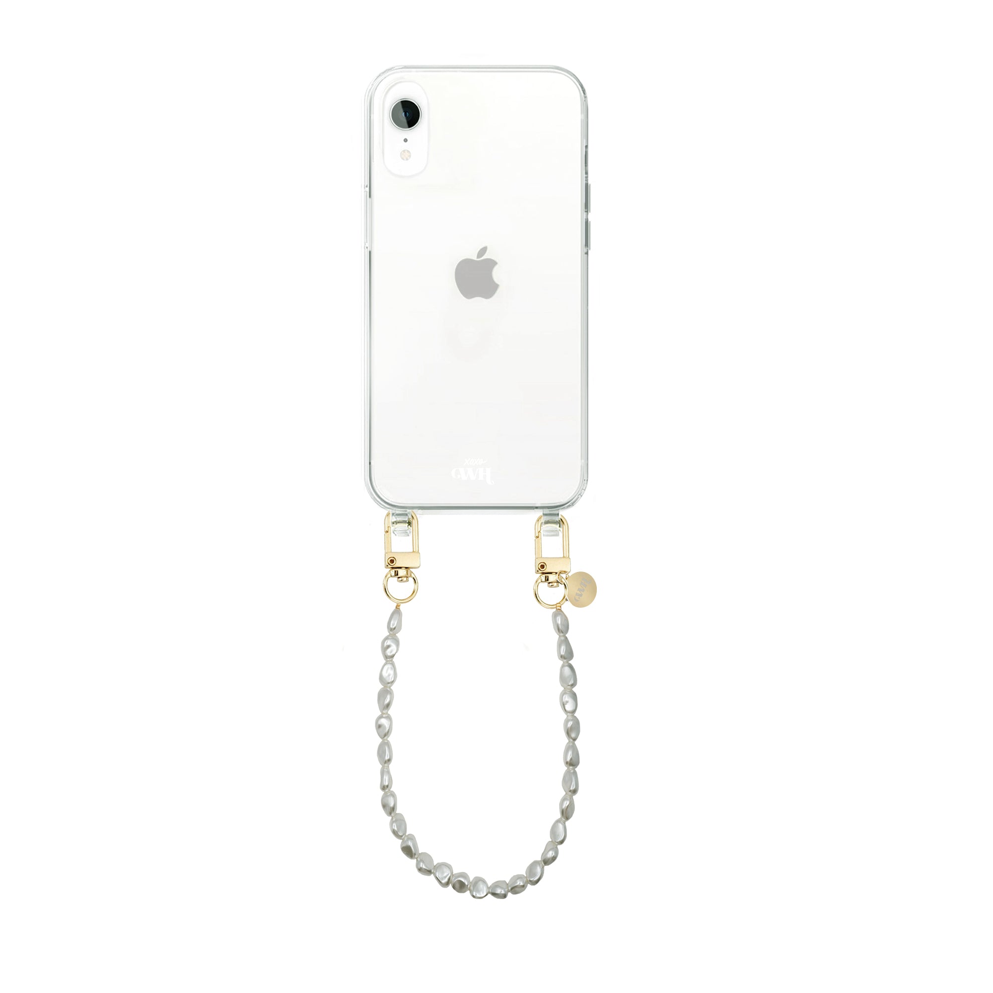 xoxo Wildhearts - iPhone XR - Pearlfection Transparant Cord Case - Short cord
