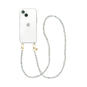 xoxo Wildhearts - iPhone 15 Plus - Pearlfection Transparant Cord Case - Long cord