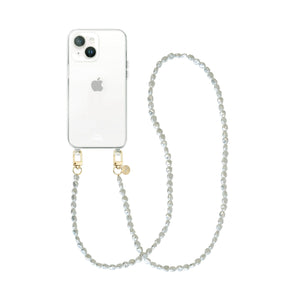xoxo Wildhearts - iPhone 13 - Pearlfection Transparant Cord Case - Long cord