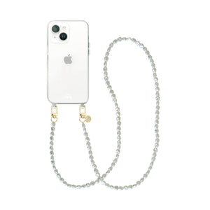 xoxo Wildhearts - iPhone 15 - Pearlfection Transparant Cord Case - Long cord