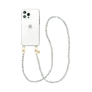 xoxo Wildhearts - iPhone 14 Pro Max - Pearlfection Transparant Cord Case - Long cord