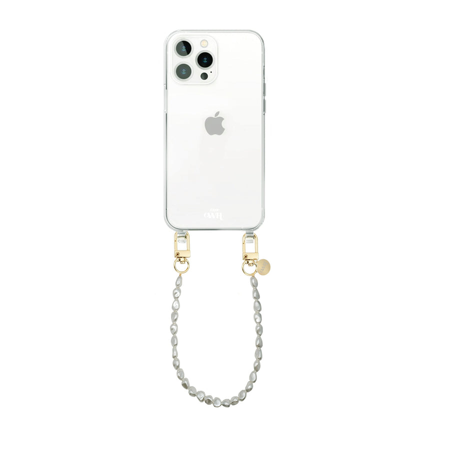 iPhone 15 Pro - Pearlfection Transparant Cord Case - Short cord