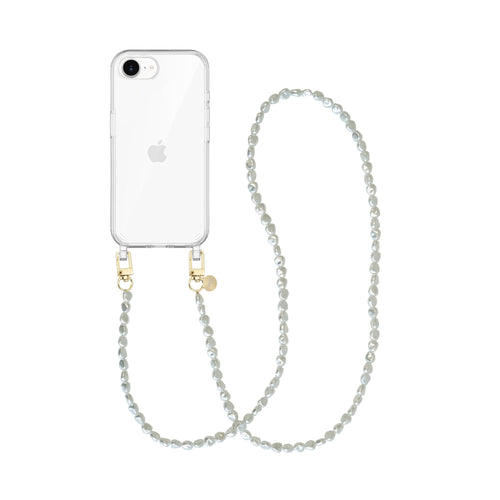 xoxo Wildhearts iPhone 16e - Pearlfection Transparant Cord Case - Long cord