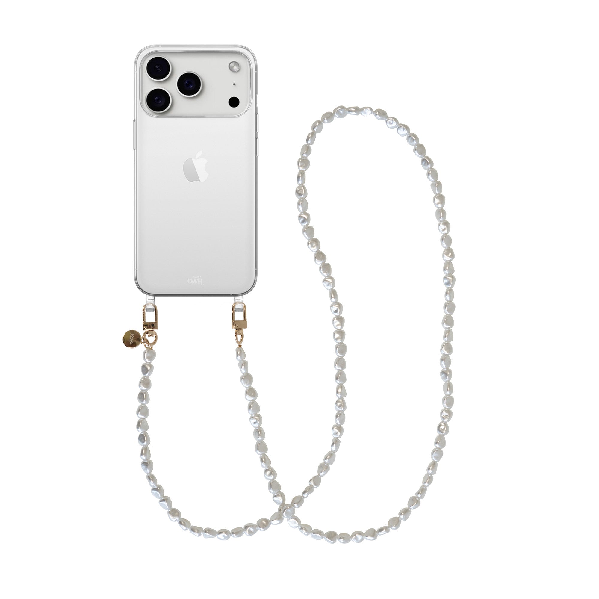 xoxo Wildhearts iPhone 17 Pro Max - Pearlfection Transparant Cord Case - Long cord