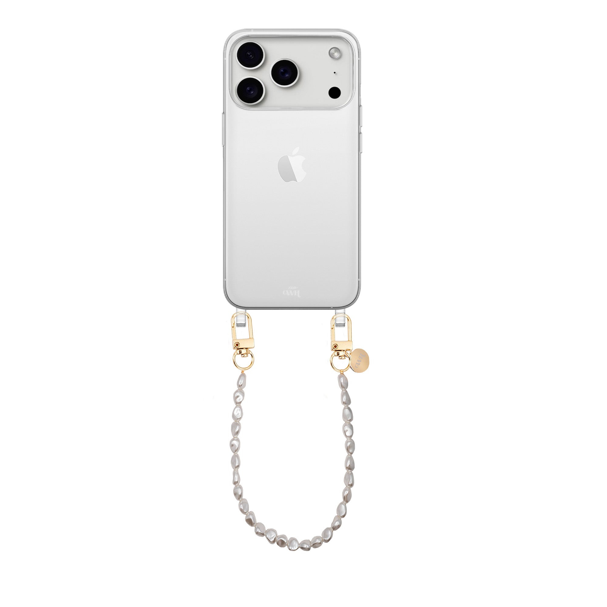 xoxo Wildhearts iPhone 17 Pro - Pearlfection Transparant Cord Case - Short cord