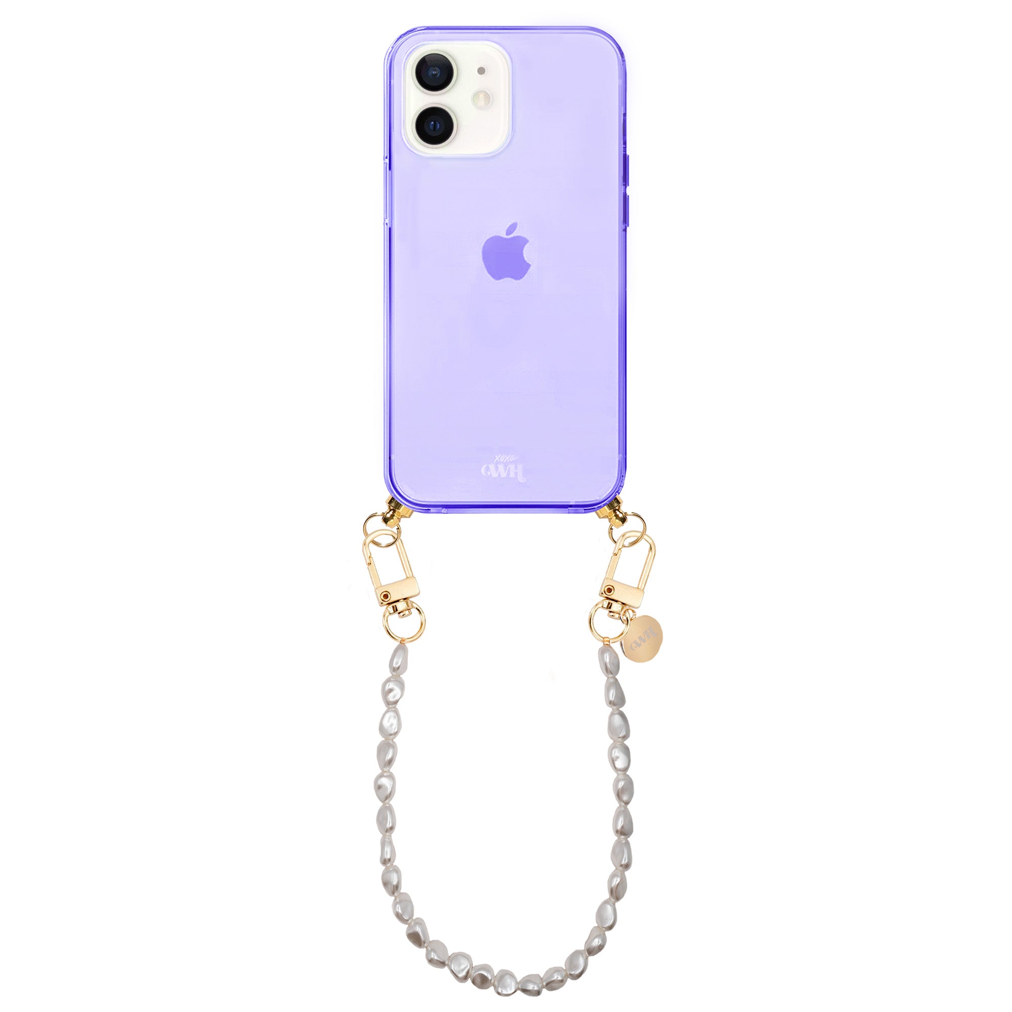 xoxo Wildhearts - iPhone 12 - Pearlfection Cord Case Purple - Short Cord