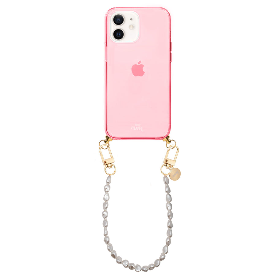 xoxo Wildhearts - iPhone 12 - Pearlfection Cord Case Pink - Short Cord