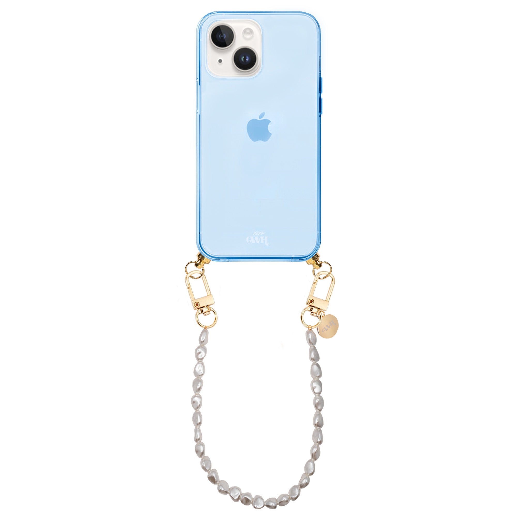 xoxo Wildhearts - iPhone 15 - Pearlfection Cord Case Blue - Short Cord