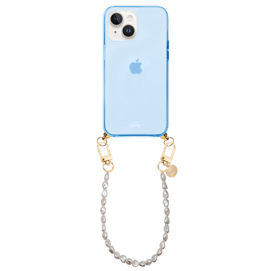 xoxo Wildhearts - iPhone 13 - Pearlfection Cord Case Blue - Short Cord