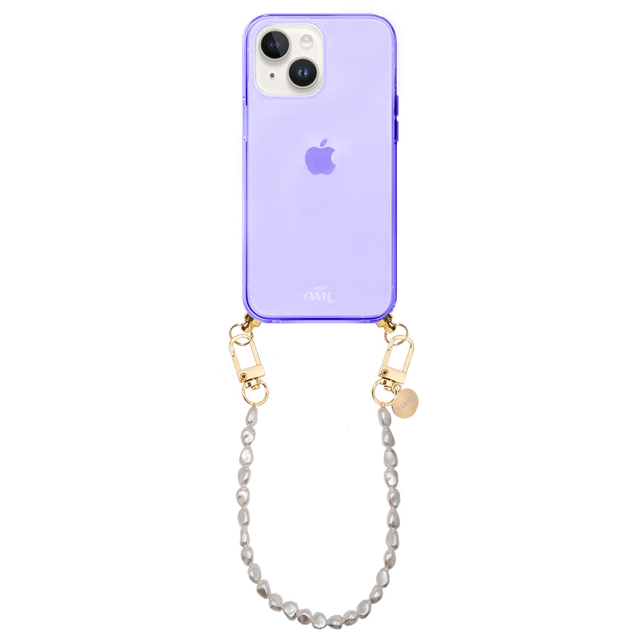 xoxo Wildhearts - iPhone 15 - Pearlfection Cord Case Purple - Short Cord