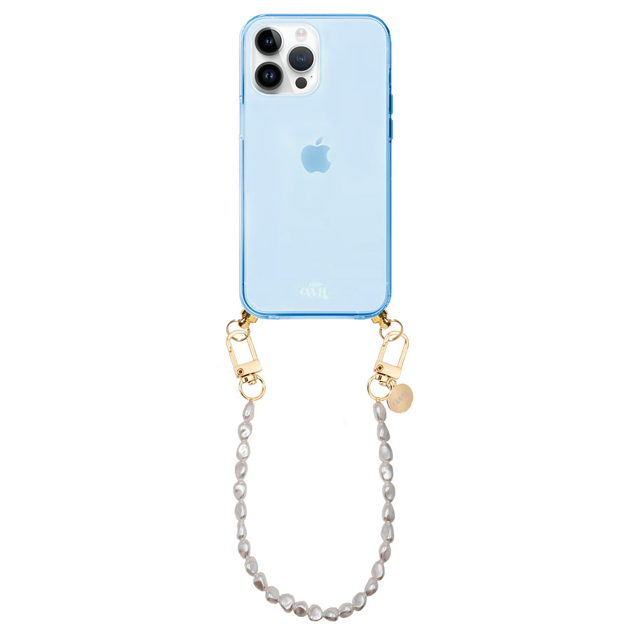 xoxo Wildhearts - iPhone 14 Pro - Pearlfection Cord Case Blue - Short Cord