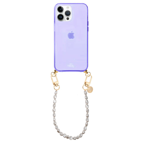 xoxo Wildhearts - iPhone 14 Pro Max - Pearlfection Cord Case Purple - Short Cord