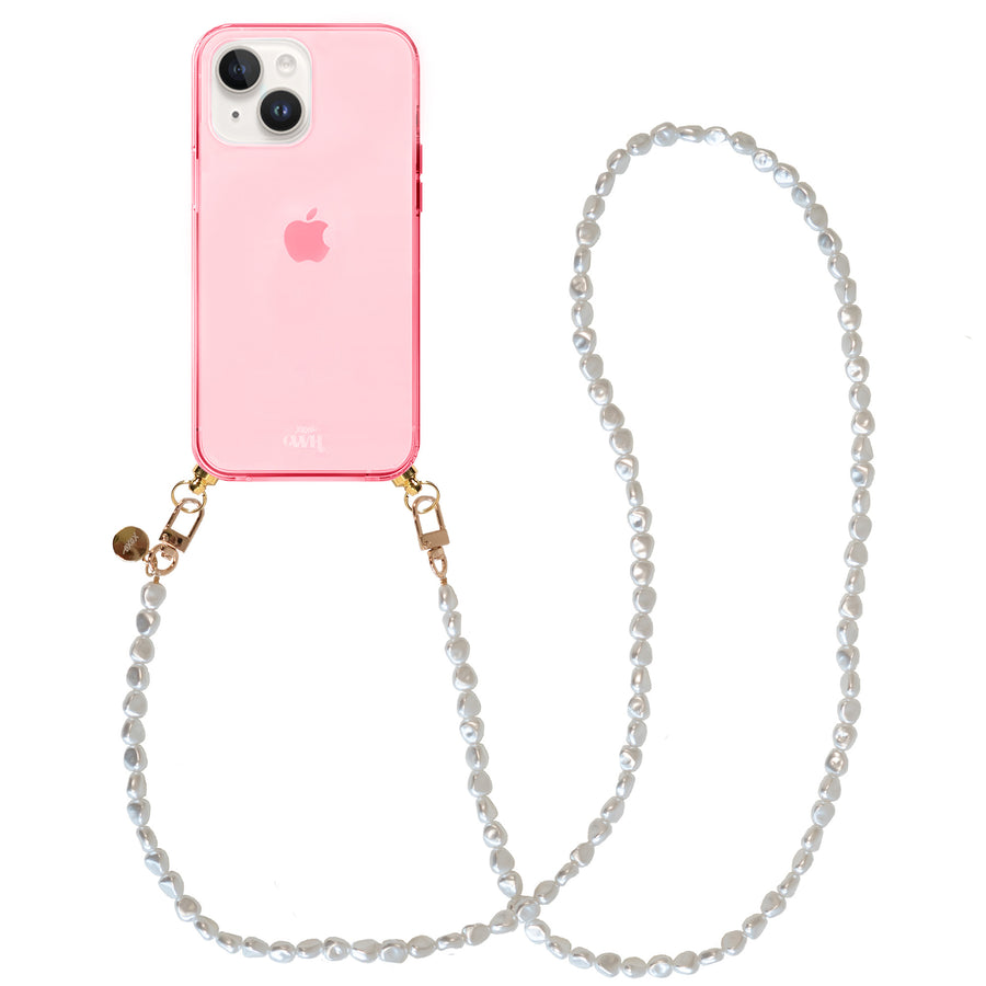 xoxo Wildhearts - iPhone 14 - Pearlfection Cord Case Pink - Long Cord