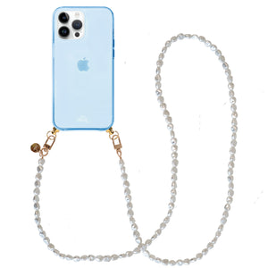 xoxo Wildhearts - iPhone 14 Pro Max - Pearlfection Cord Case Blue - Long Cord