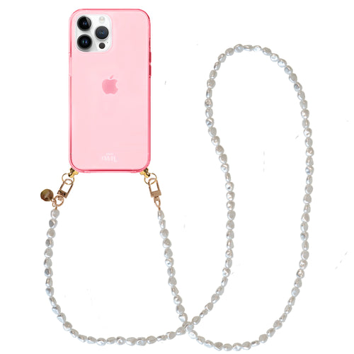 xoxo Wildhearts - iPhone 15 Pro - Pearlfection Cord Case Pink - Long Cord