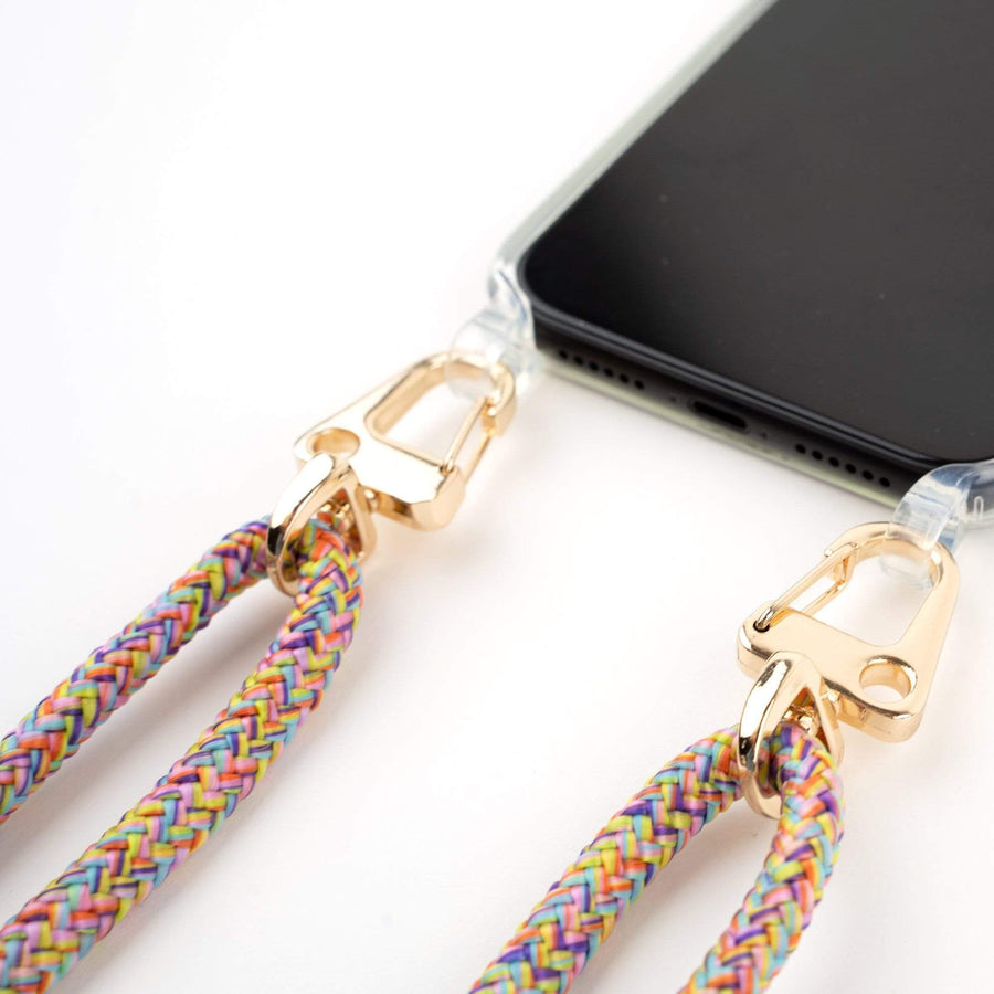 iPhone 15 Pro Max - Wildhearts Transparant Rainbow Vibes Cord Case