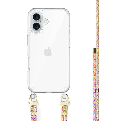 xoxo Wildhearts - iPhone 16 Plus - Rainbow Vibes Transparant Cord Case