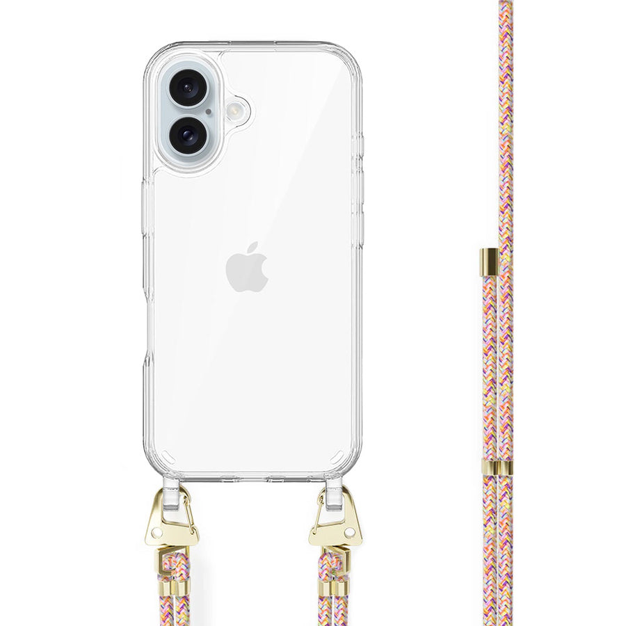 xoxo Wildhearts - iPhone 16 Plus - Rainbow Vibes Transparant Cord Case