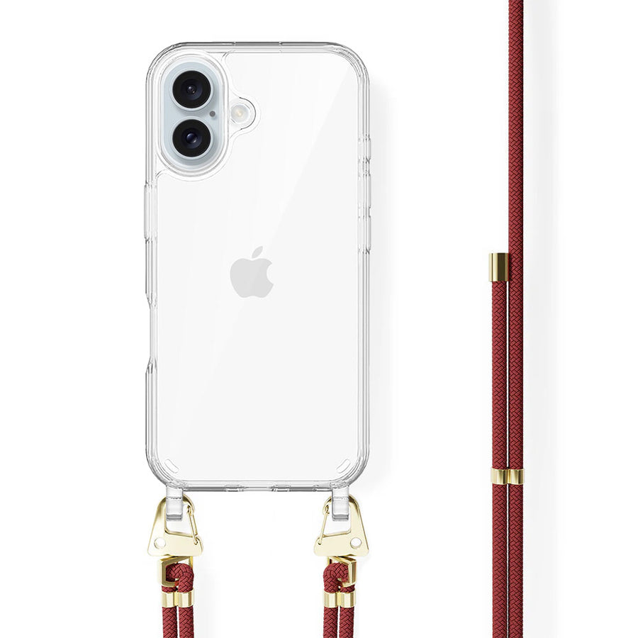 xoxo Wildhearts - iPhone 16 - Red Rules Transparant Cord Case
