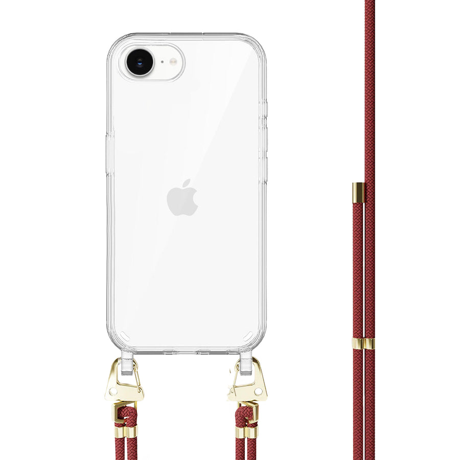 iPhone 16e - Red Rules Transparant Cord Case