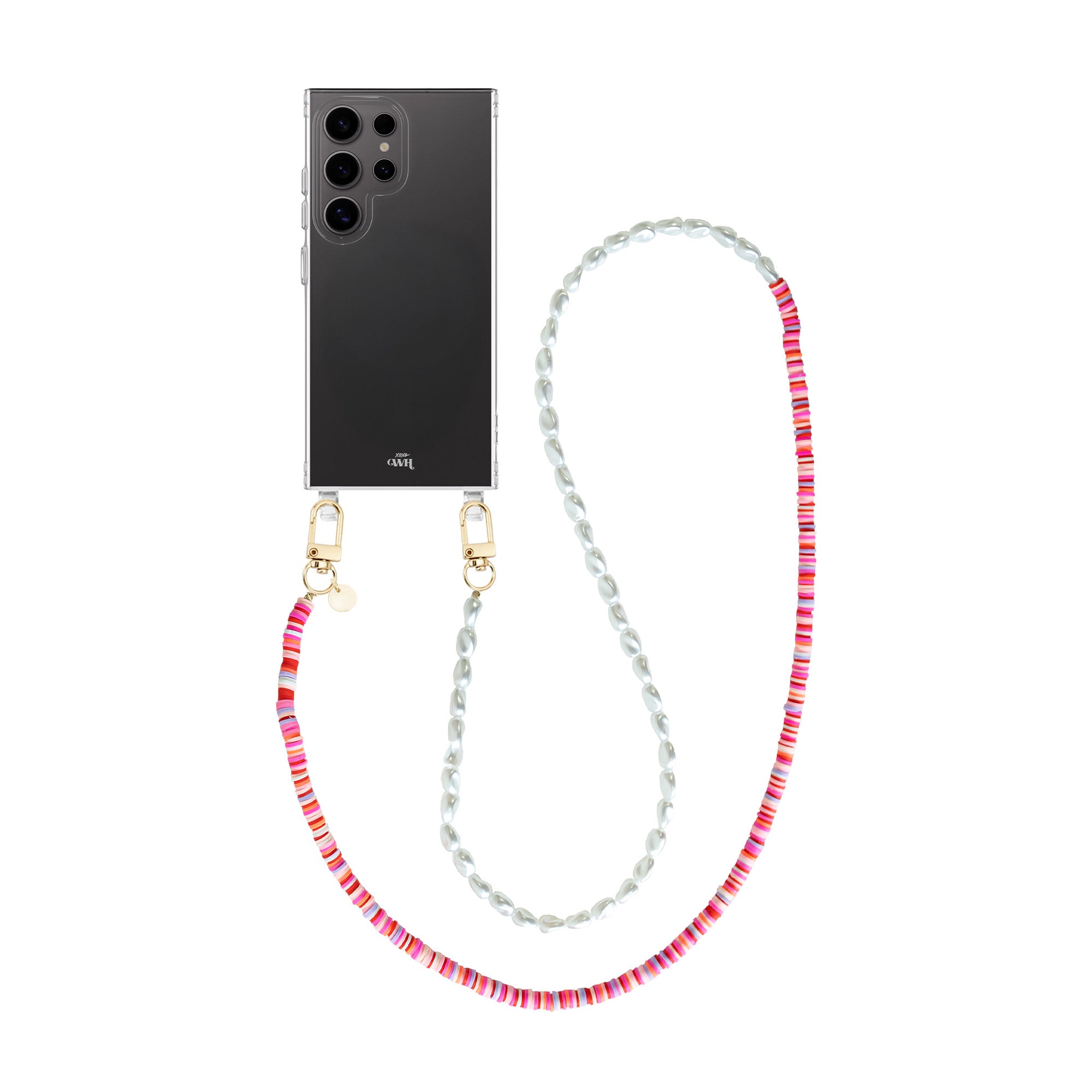 xoxo Wildhearts Samsung Galaxy S23 Ultra - Island Girl Transparant Cord Case - Long Cord