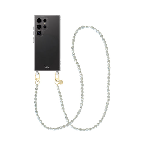 xoxo Wildhearts Samsung Galaxy S23 Ultra - Pearlfection Transparant Cord Case - Long cord