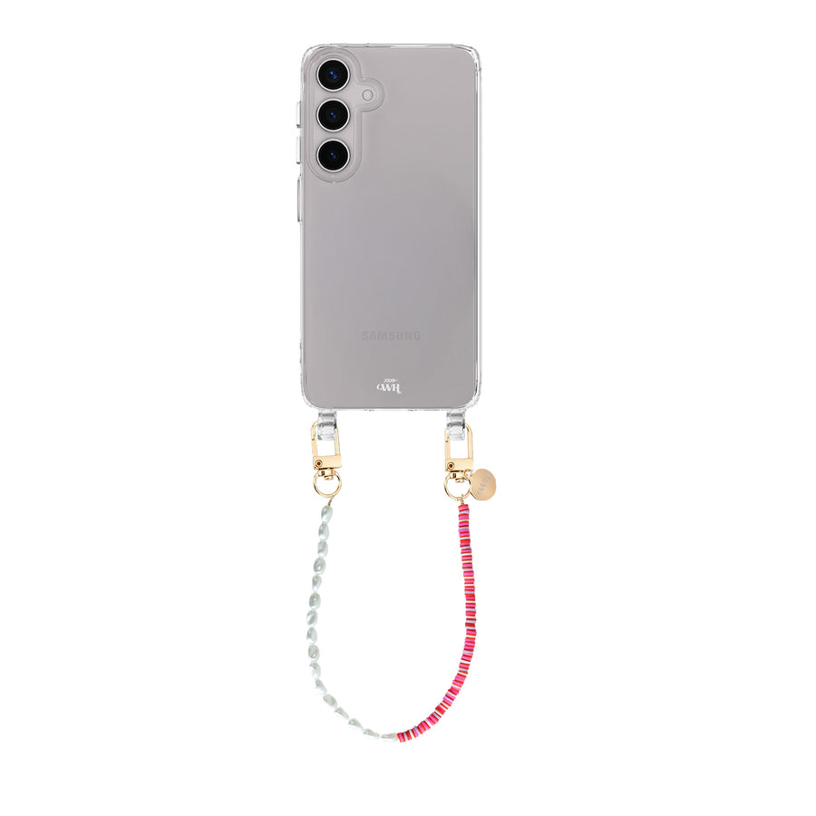 xoxo Wildhearts Samsung Galaxy S23 Plus - Island Girl Transparant Cord Case - Short Cord