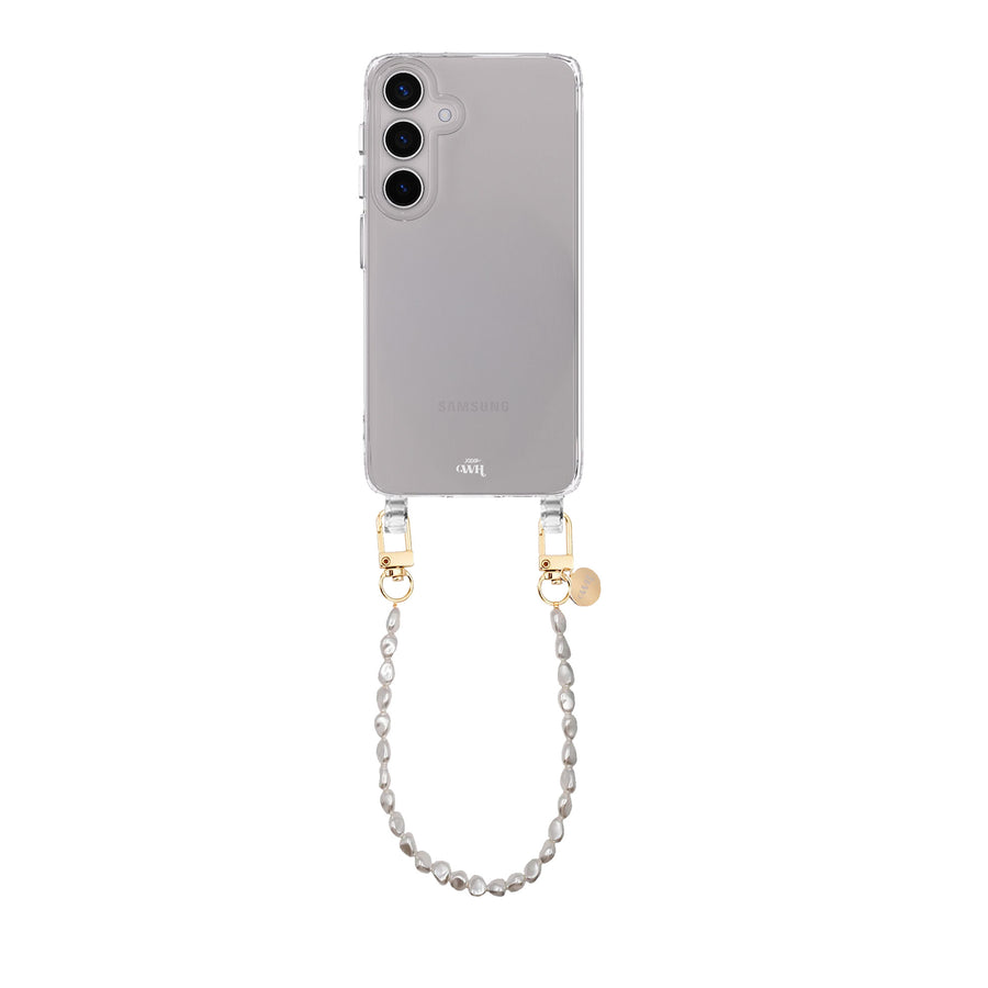 xoxo Wildhearts Samsung Galaxy S23 Plus - Pearlfection Transparant Cord Case - Short cord