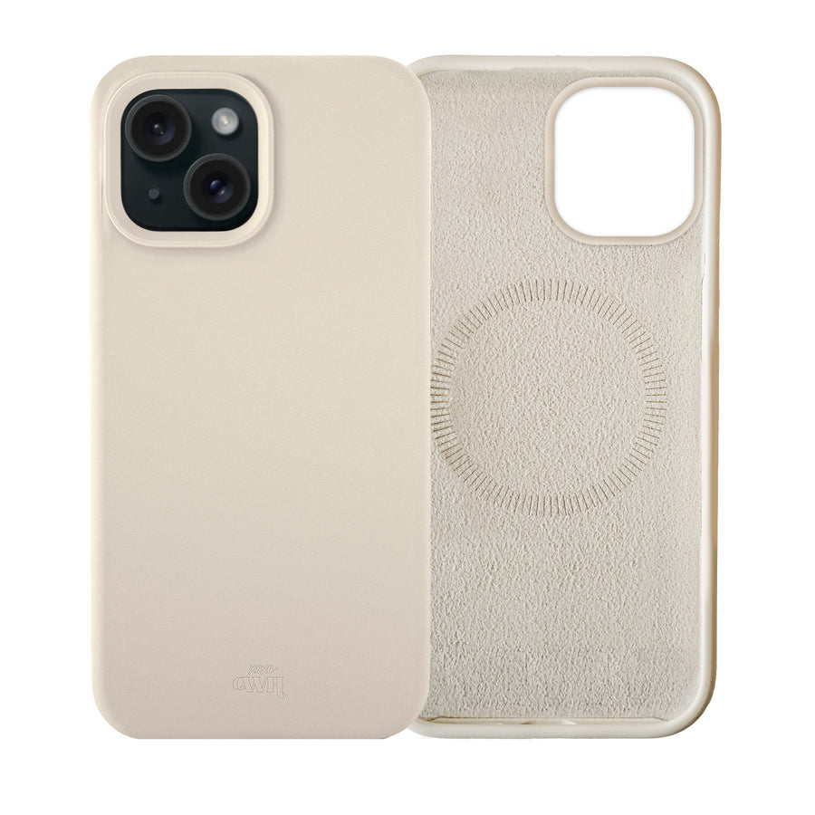 Shockproof silicone case MagSafe Beige - iPhone 15