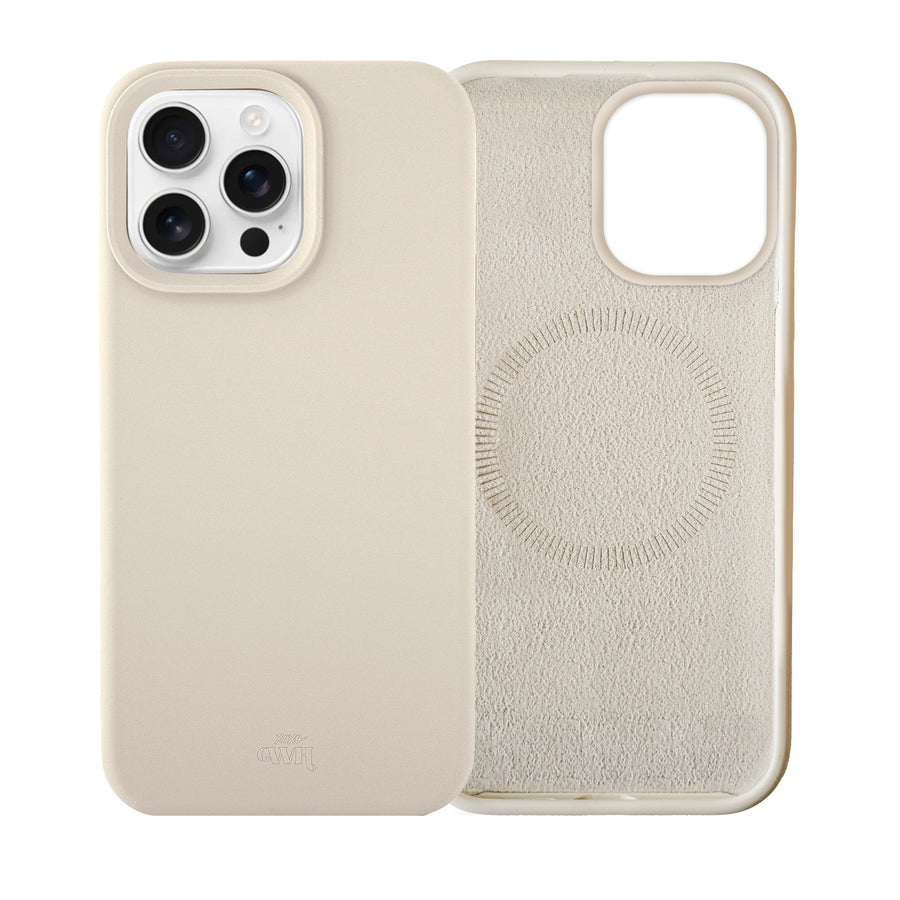 Shockproof silicone case MagSafe Beige